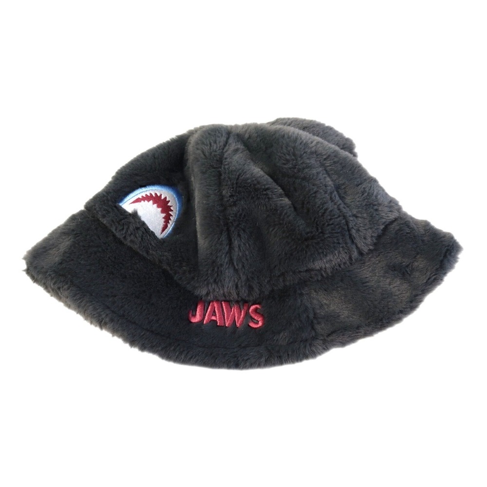 Universal Studios Japan JAWS‎ Shark Faux Fur Bucket Hat Charcoal Grey Plush Hat